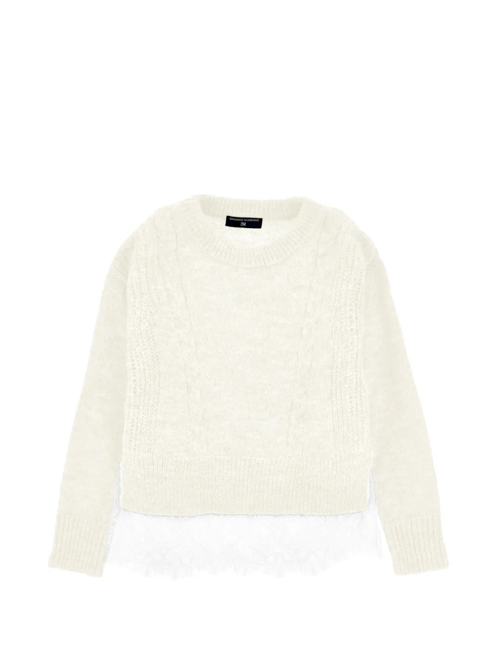 Ermanno Scervino Junior Maglione con bordo in pizzo - Toni neutri