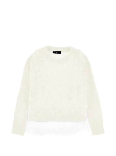 Ermanno Scervino Junior lace-trim cable-knit sweater