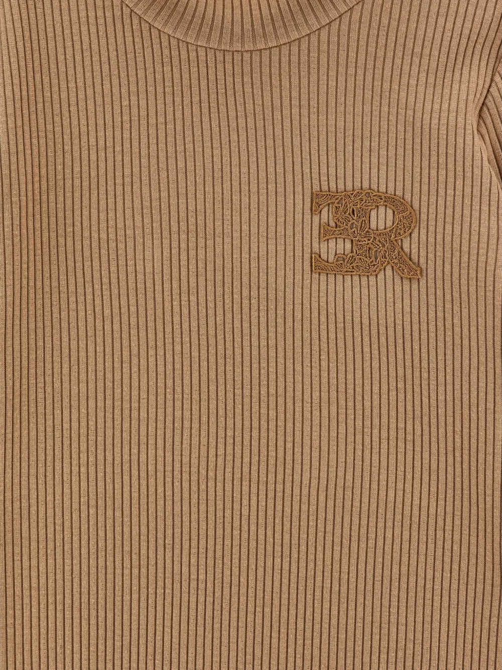 Ermanno Scervino Junior T-shirt met logopatch Beige