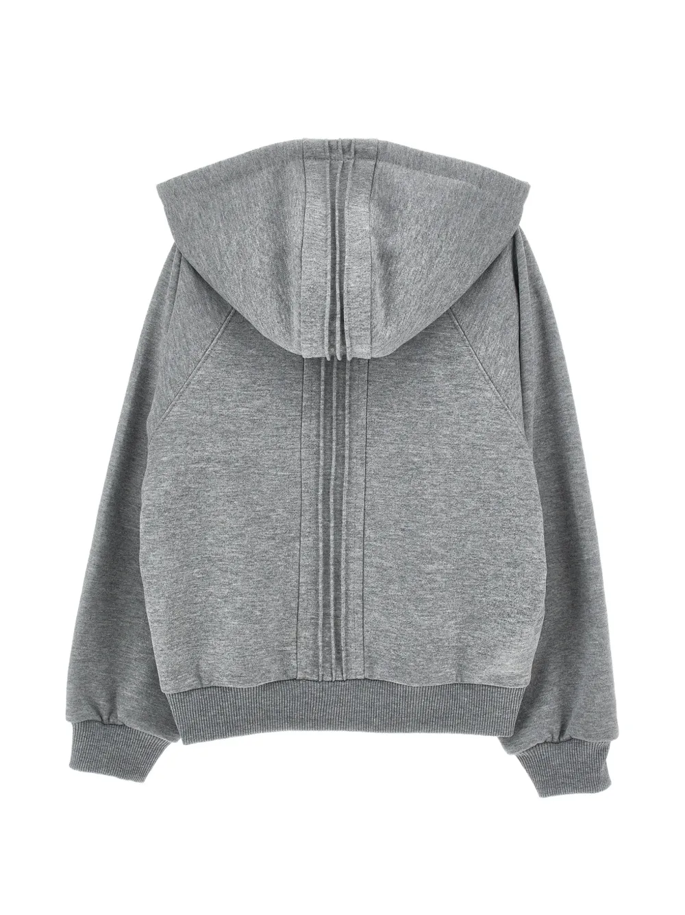 Ermanno Scervino Junior Geplooide hoodie met kant Grijs