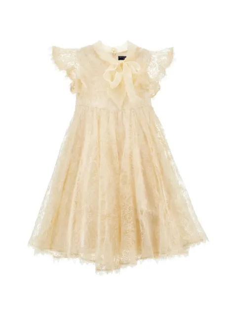 Ermanno Scervino Junior bow-detail lace dress