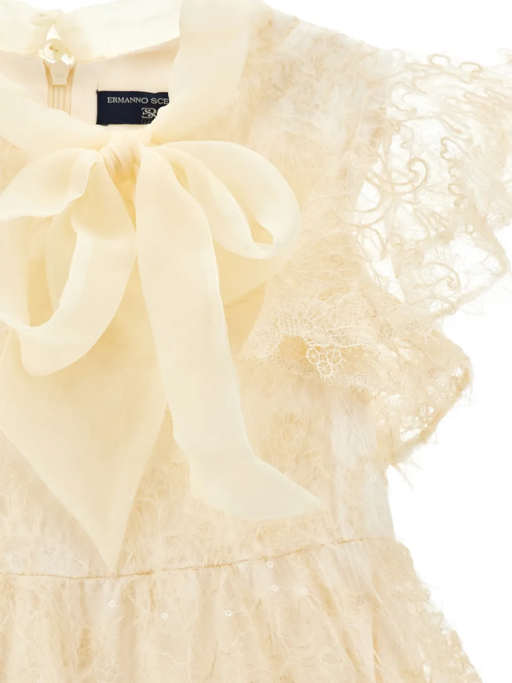 Ermanno Scervino Junior Jurk met strikdetail Beige