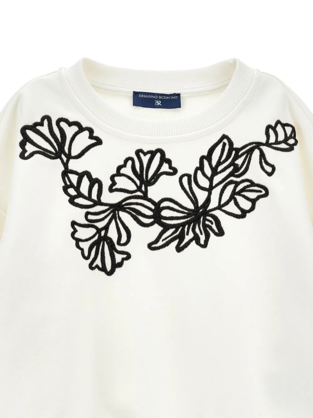 Ermanno Scervino Junior Sweater met geborduurde bloemen Beige