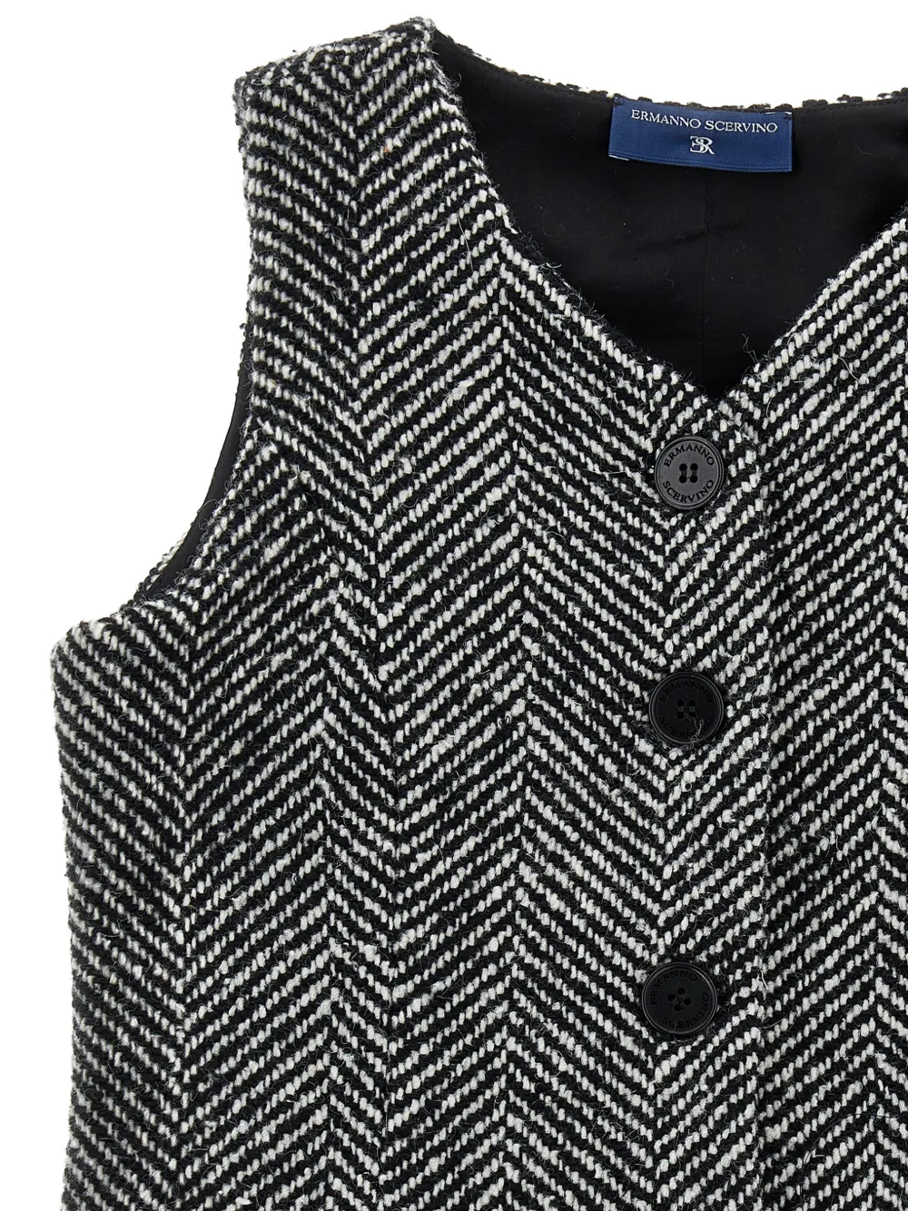 Ermanno Scervino Junior Gilet met visgraat patroon Zwart