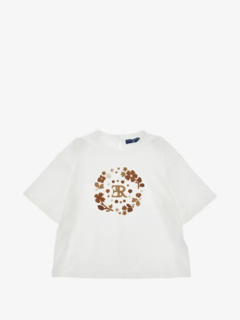 Ermanno Scervino Junior t-shirt fleuri à logo brodé
