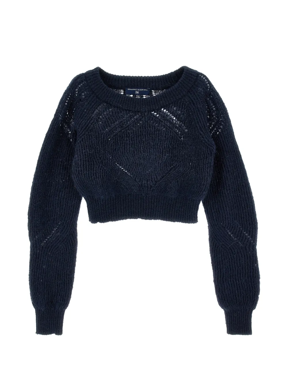 Ermanno Scervino Junior Maglione crop traforato - Blu