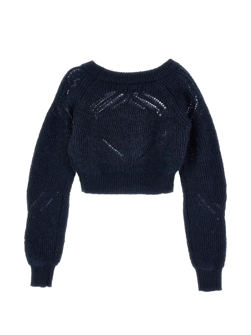 Ermanno Scervino Junior Opengebreide cropped trui Blauw