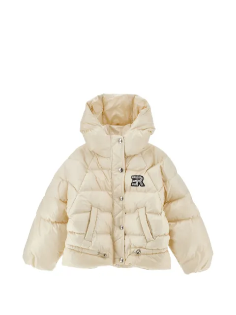 Ermanno Scervino Junior logo-patch quilted jacket