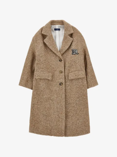 Ermanno Scervino Junior herringbone crystal-embellished coat