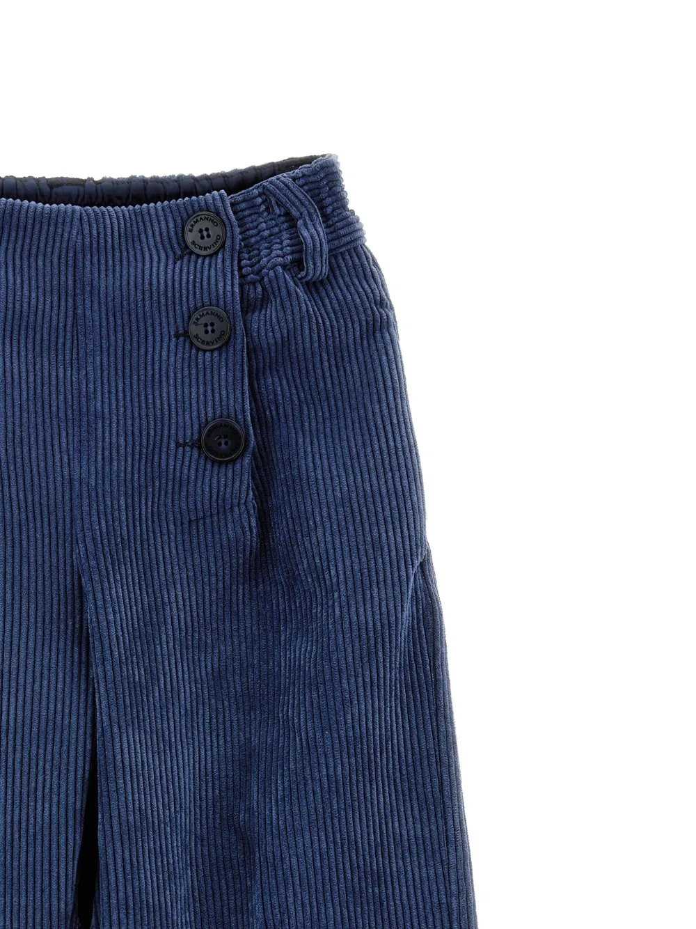Ermanno Scervino Junior Ribfluwelen broek verfraaid met knopen Blauw
