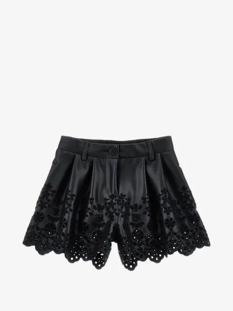 Ermanno Scervino Junior shorts con bordado inglés