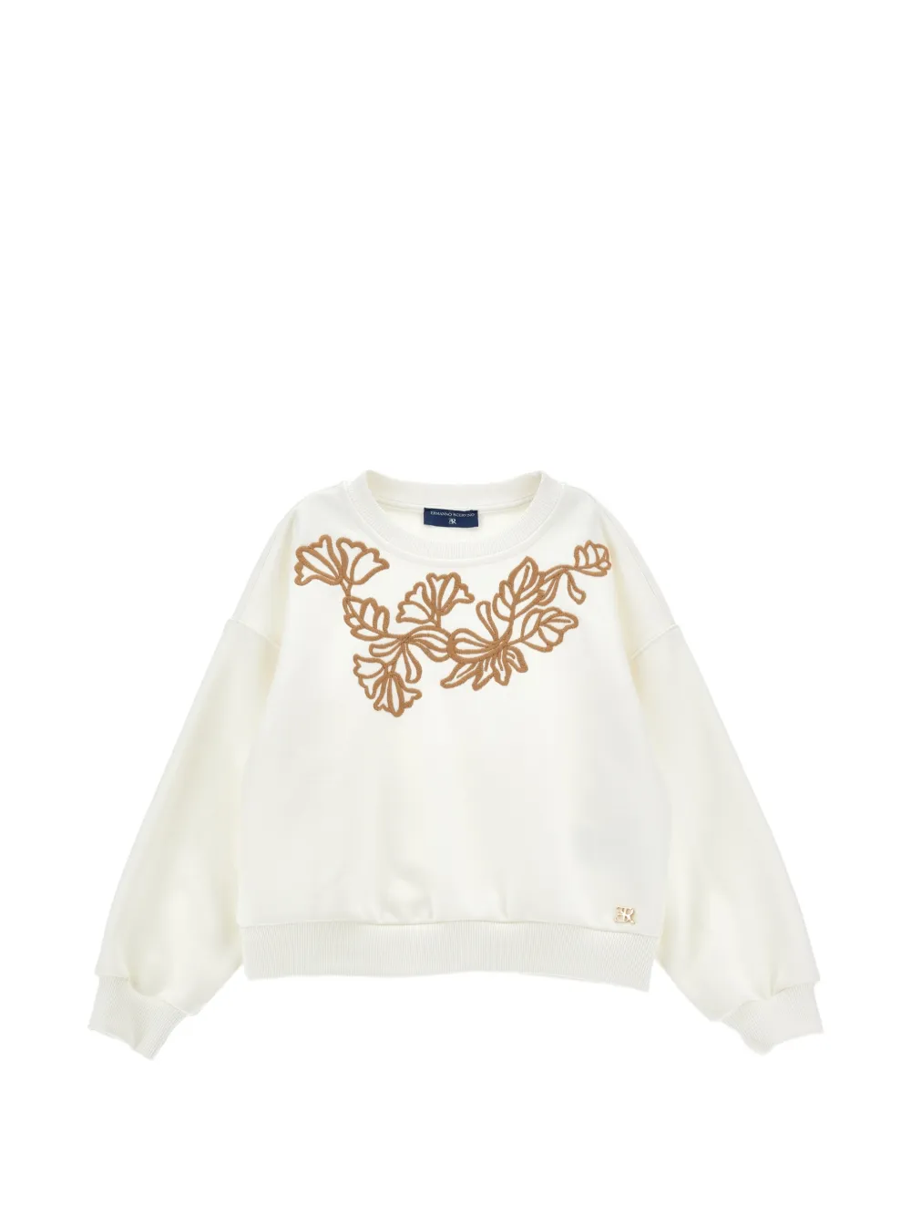Ermanno Scervino Junior Maglione con ricamo a fiori - Toni neutri