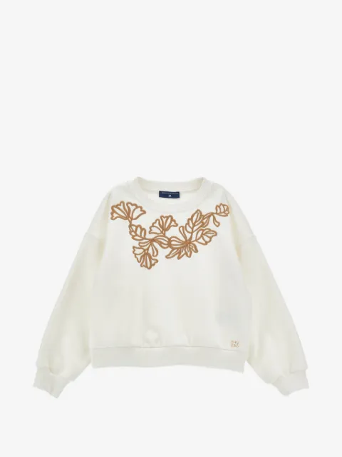 Ermanno Scervino Junior floral-embroidered sweater