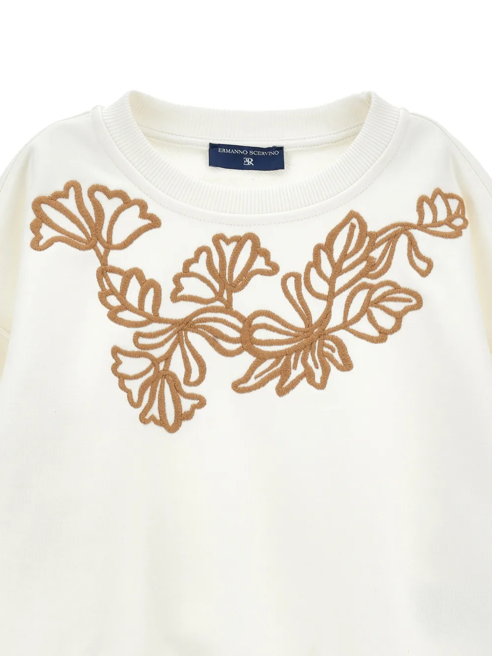 Ermanno Scervino Junior Trui met geborduurde bloemen Beige