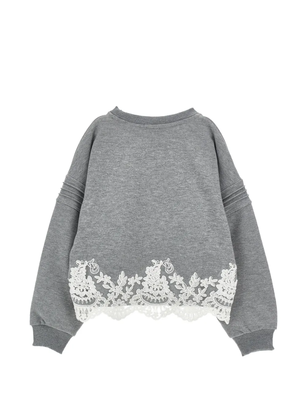 Ermanno Scervino Junior Trui met geborduurd logo en kanten afwerking Grijs