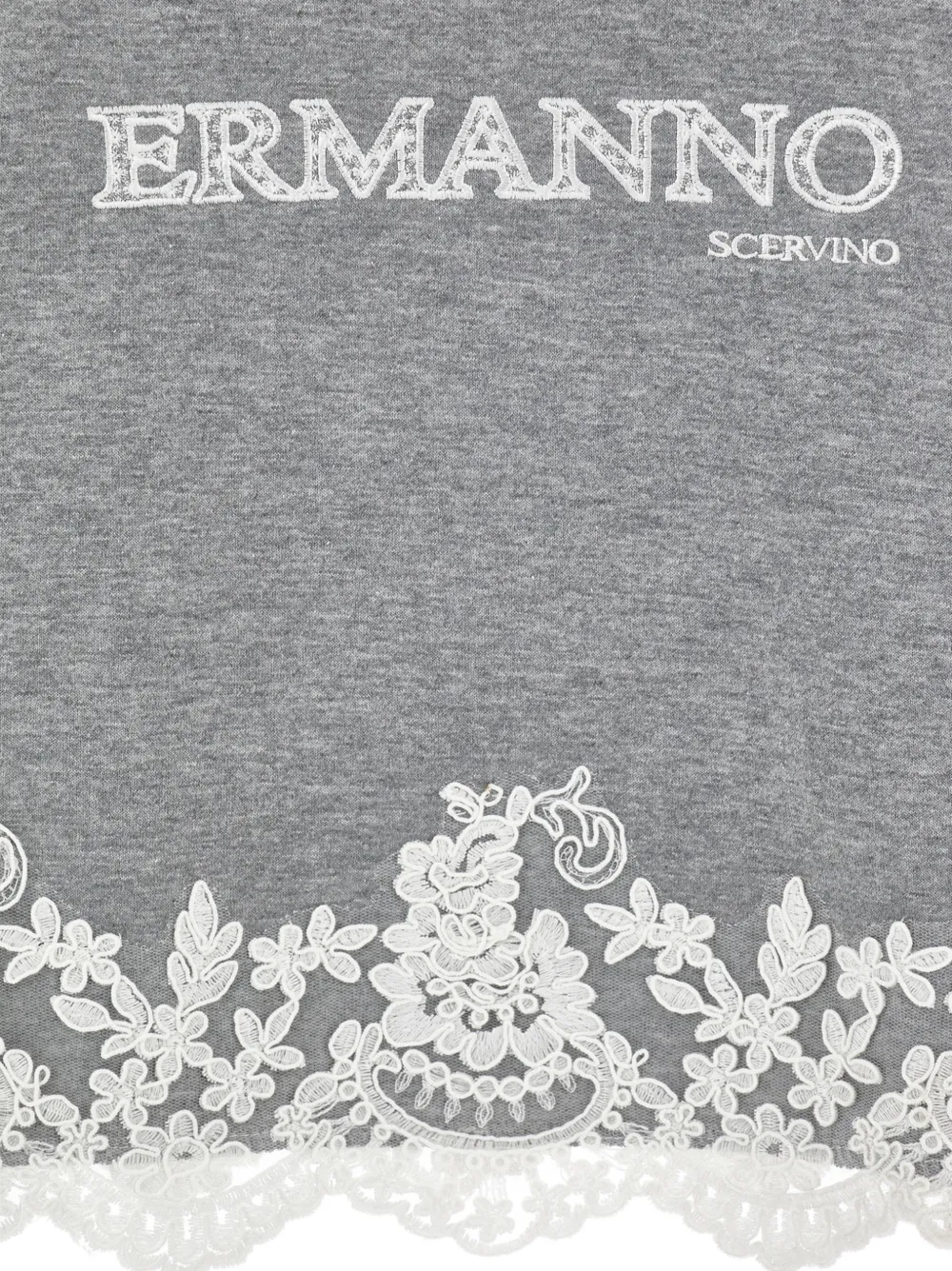 Ermanno Scervino Junior Trui met geborduurd logo en kanten afwerking Grijs