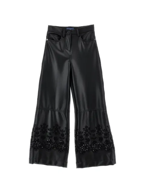 Ermanno Scervino Junior pantalones anchos con bordado inglés
