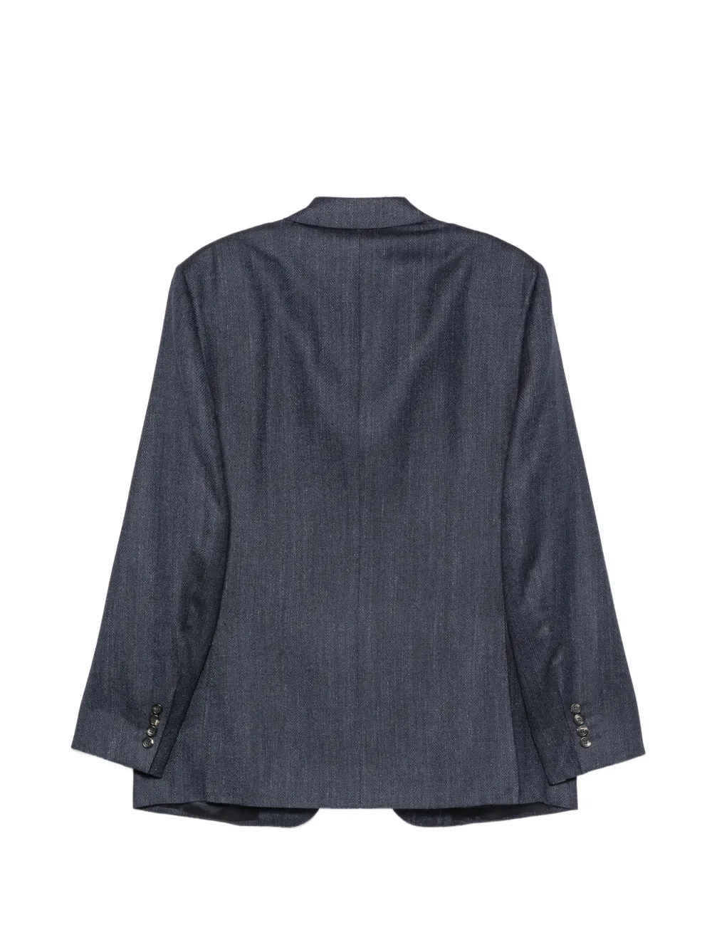 Canali Jack met gekerfde revers en visgraat-patroon Blauw