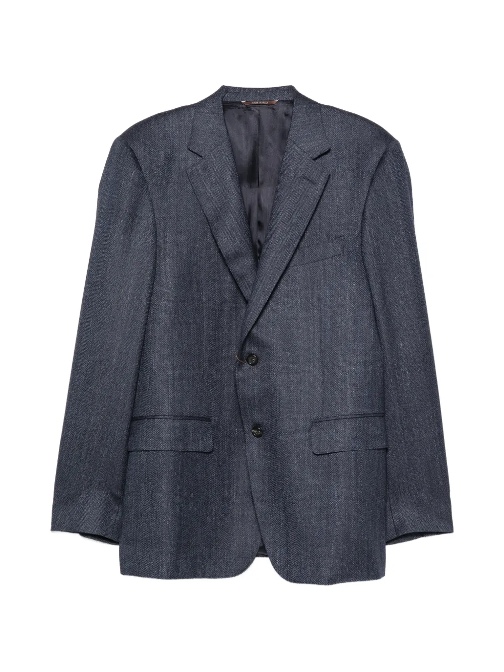 Canali herringbone-pattern notch-lapels jacket - Blu