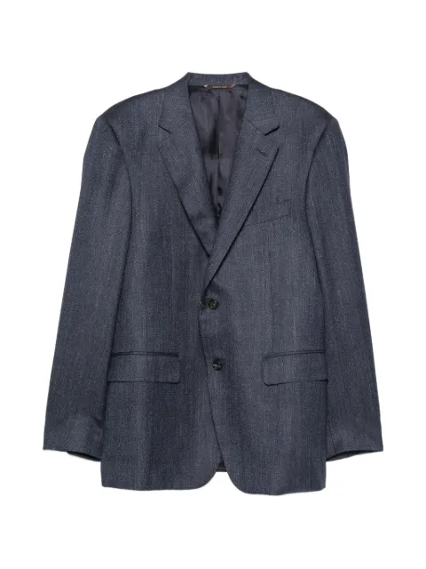 Canali herringbone-pattern notch-lapels jacket