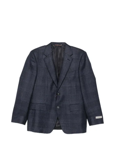 Canali check-pattern notched-lapel blazer