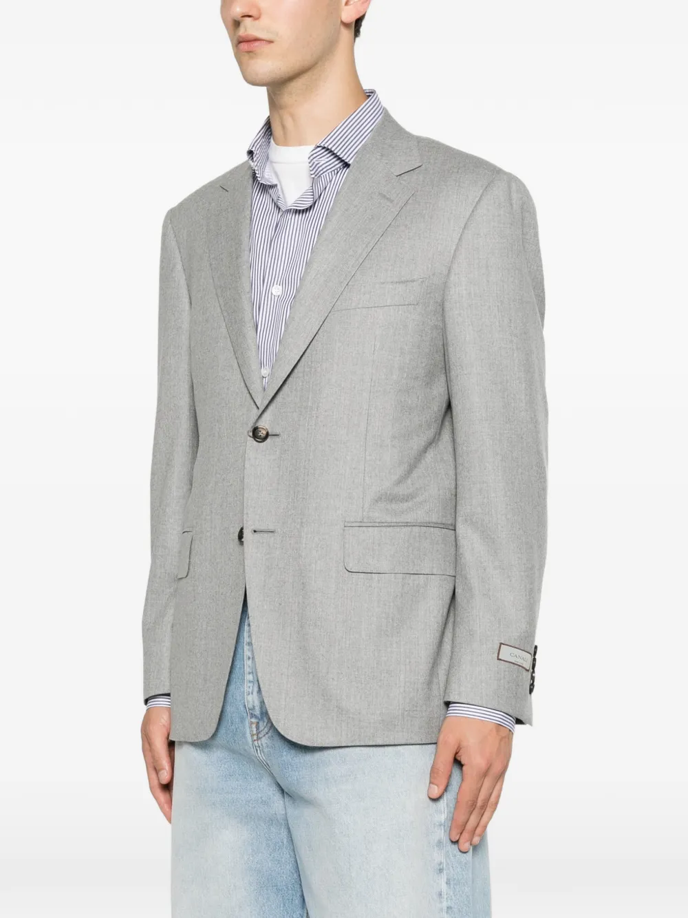Canali Blazer met enkele rij knopen Grijs