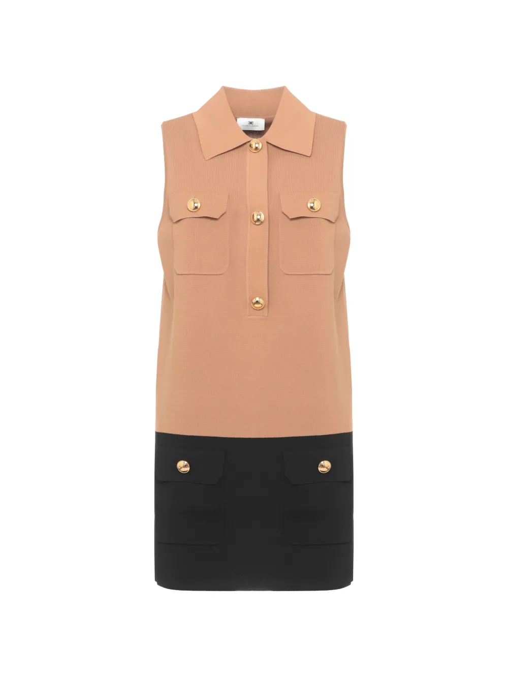 Elisabetta Franchi two-tone button-up mini dress - Toni neutri