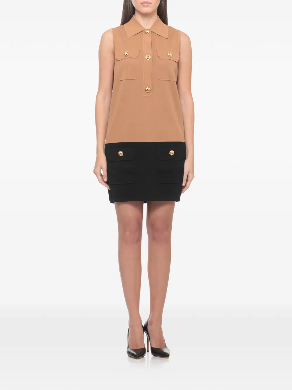 Elisabetta Franchi Mouwloze jurk Beige