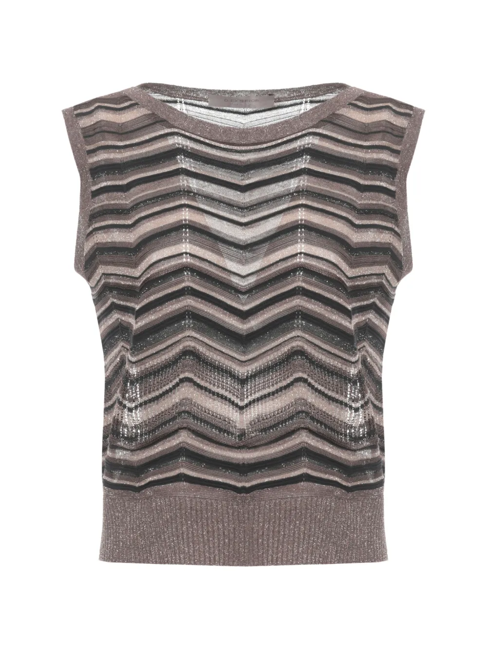 D.Exterior chevron-knit sleeveless sweater - Marrone