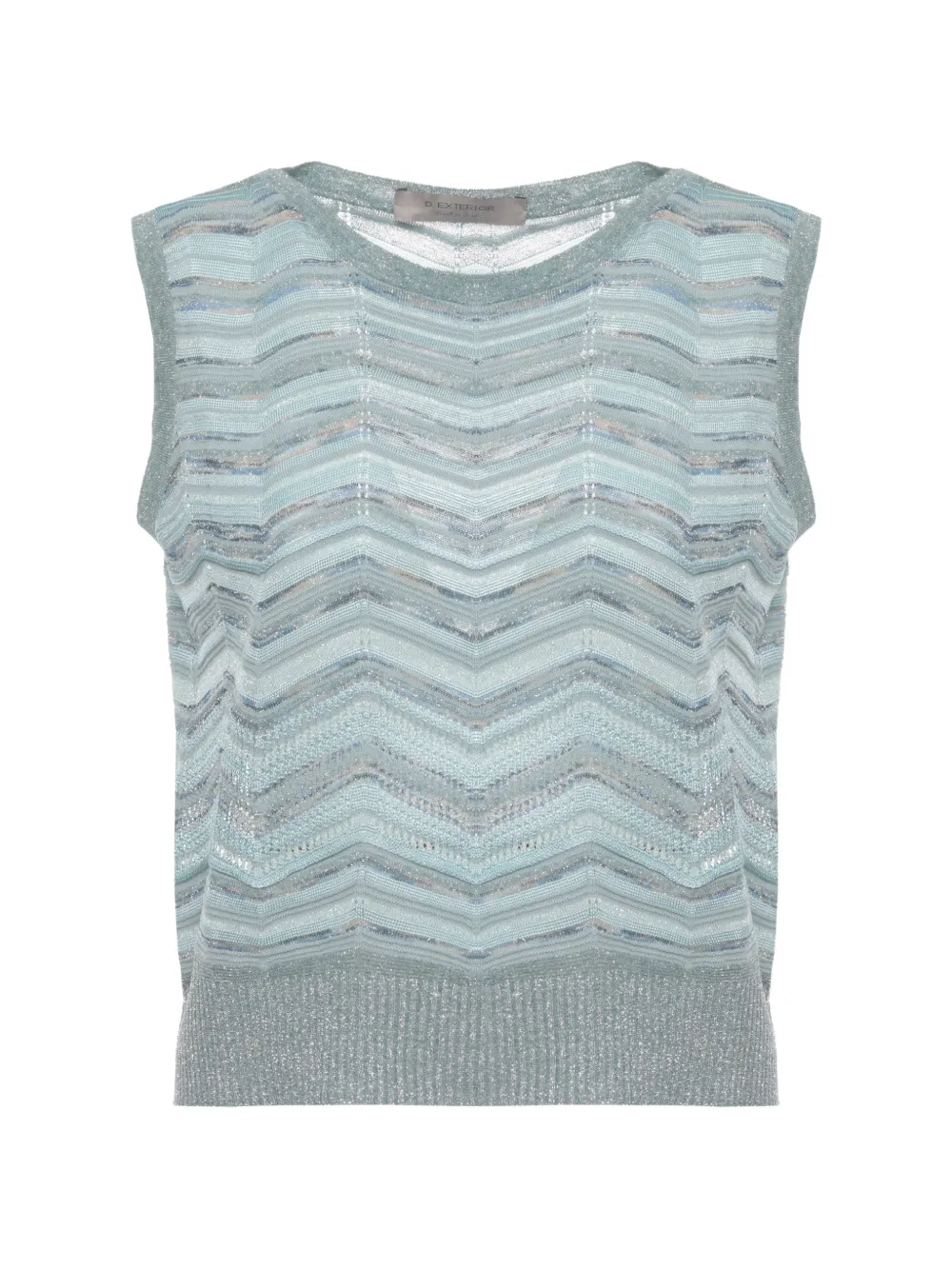 D.Exterior chevron-knit sleeveless sweater - Blu