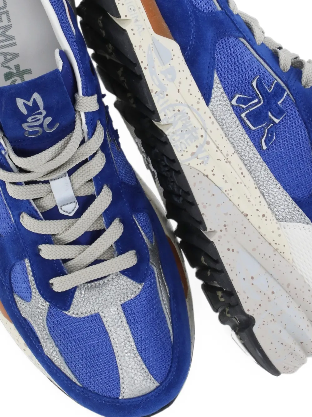 Premiata Mase panelled sneakers Blauw