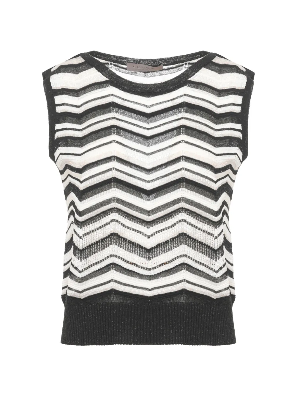 D.Exterior chevron-knit sleeveless top - Nero