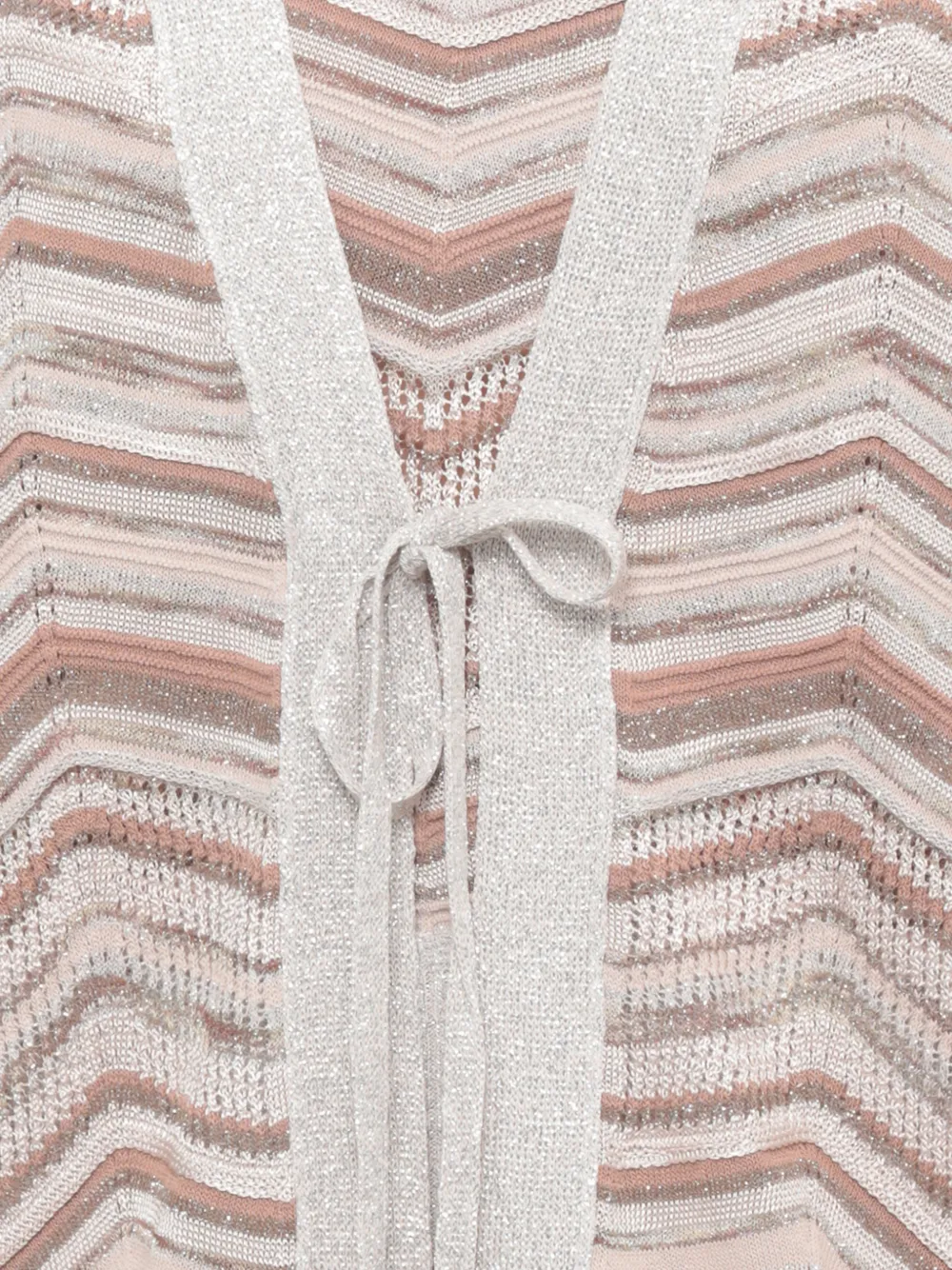 D.Exterior Vest met chevron streep en gestrikte voorkant Beige