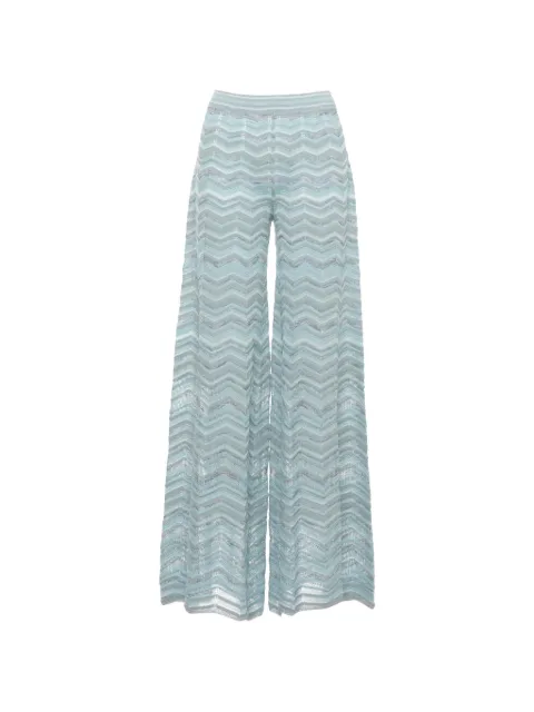 D.Exterior pantalones anchos de tejido chevron