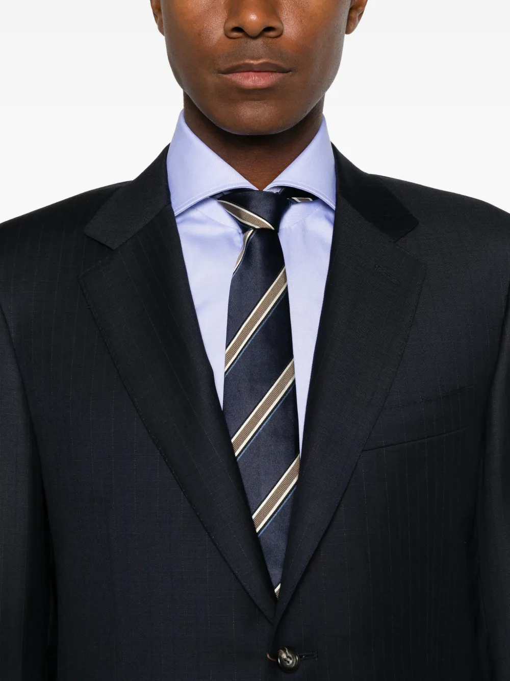 Canali Pinstripe-pattern Single-breasted Suit In Blue
