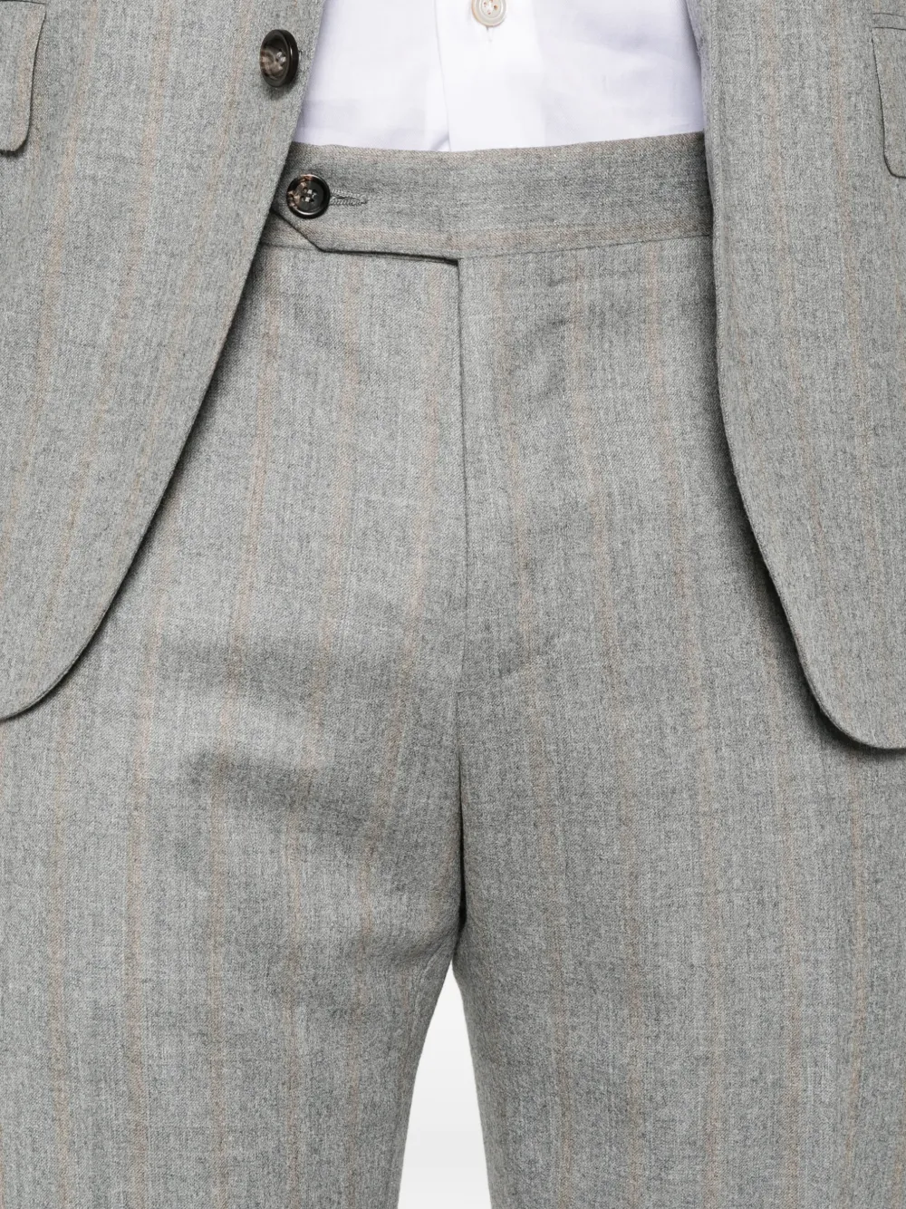 Canali Pak met krijtstreep en enkele rij knopen Grijs