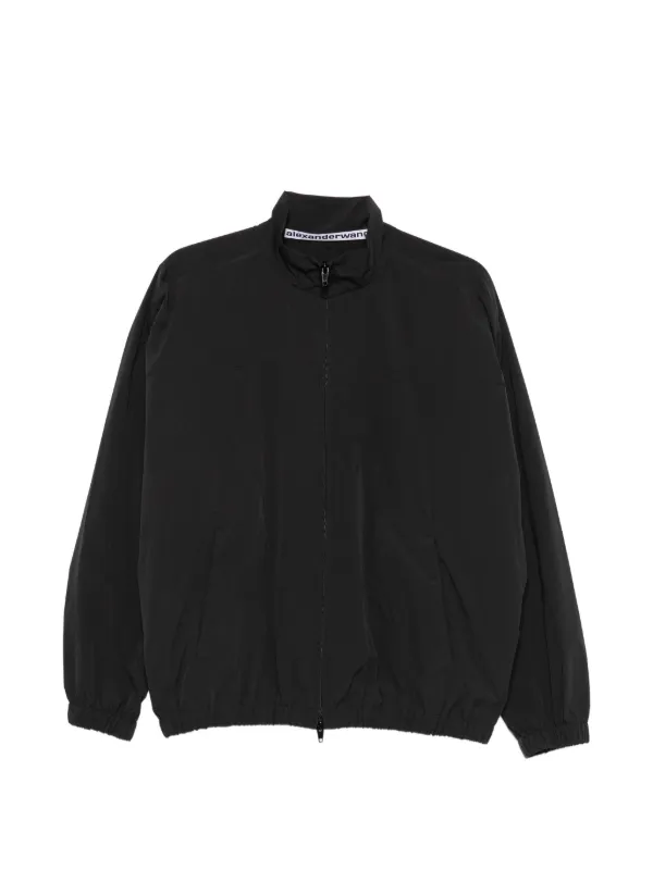 Alexander Wang Perforated Logo Track Jacket in Black