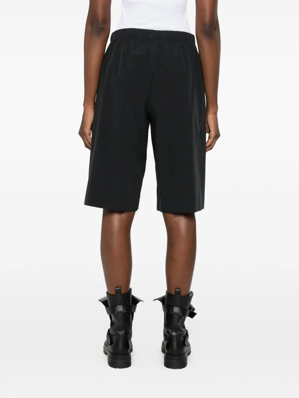 Alexander Wang Knielange shorts met geperforeerd logo Zwart