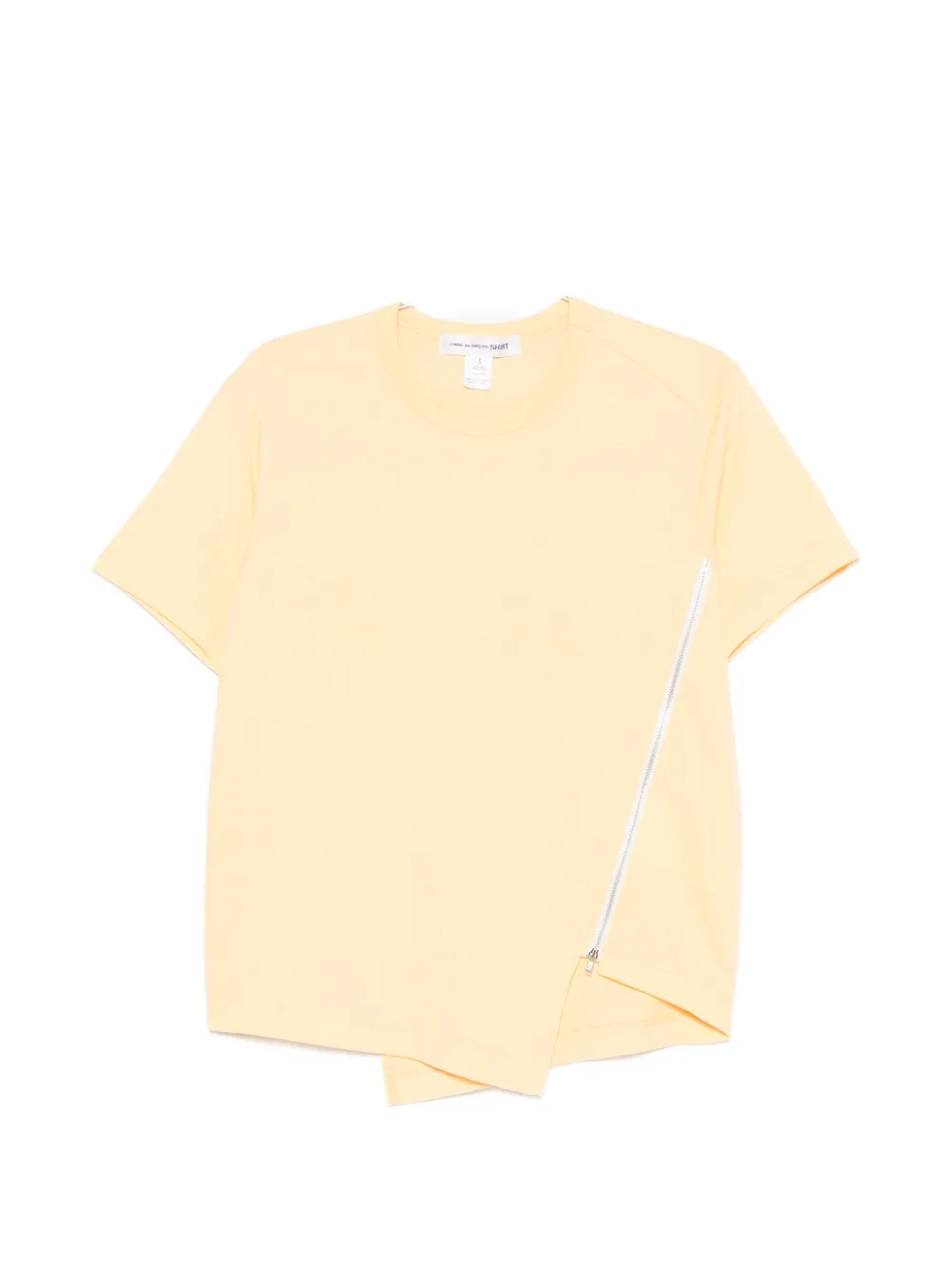 Comme Des Garçons Shirt asymmetric zip-detail T-shirt - Arancione