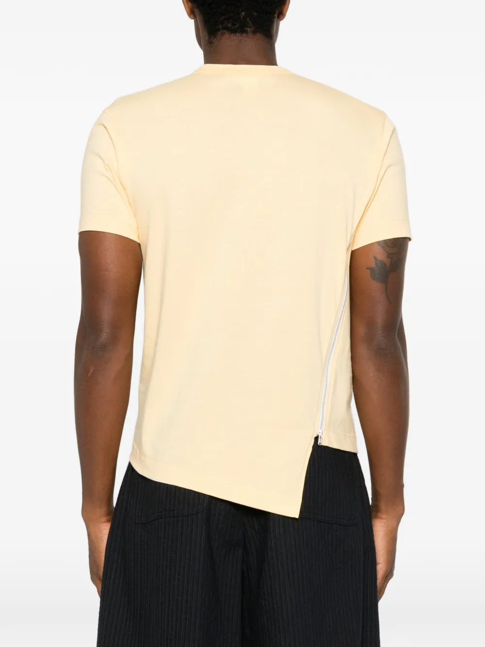 Comme Des Garçons Shirt Asymmetrisch T-shirt met rits-detail Oranje