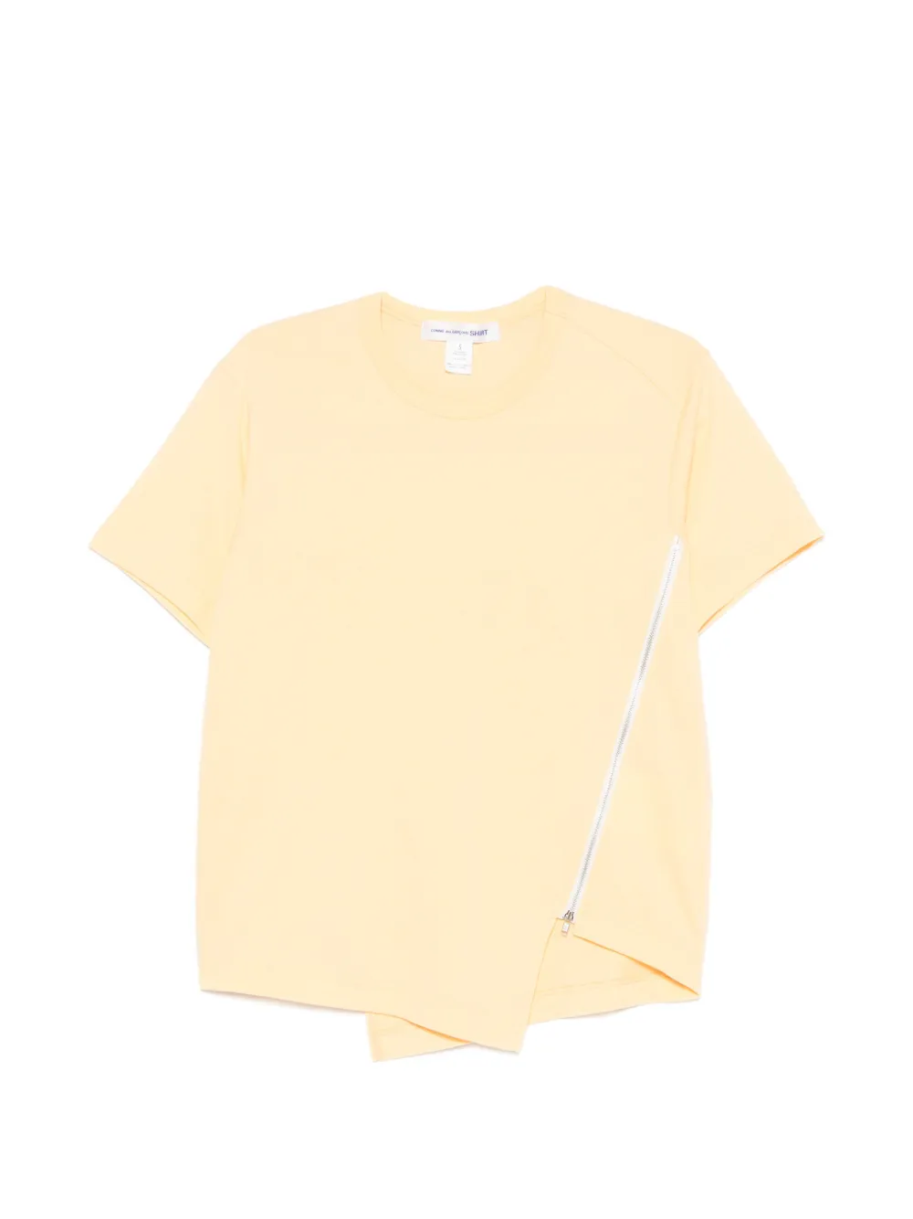 Comme Des Garçons Shirt asymmetric zip-detail T-shirt - Orange