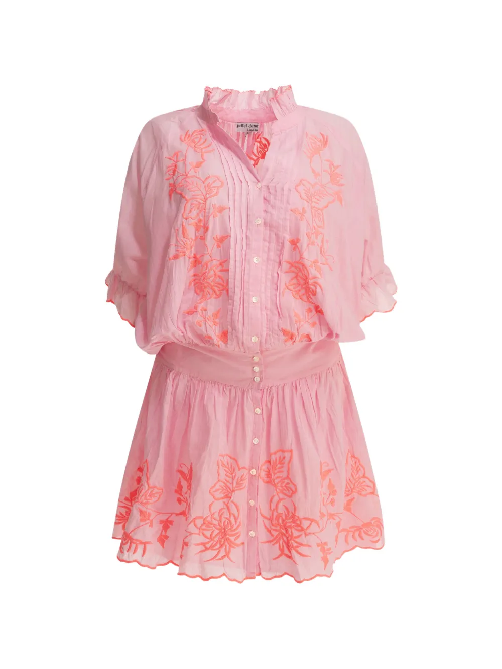 Juliet Dunn butterfly-embroidered mini dress - Rosa