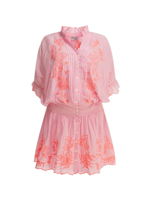 juliet dunn embroidered cotton mini dress Juliet Dunn, Cotton minidress, Women, White, XL, Dresses