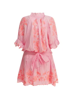 Juliet Dunn butterfly-embroidered Mini Dress | Pink