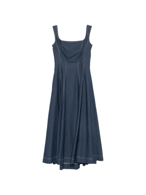 CRIDA Glicine contrast-stitch midi dress