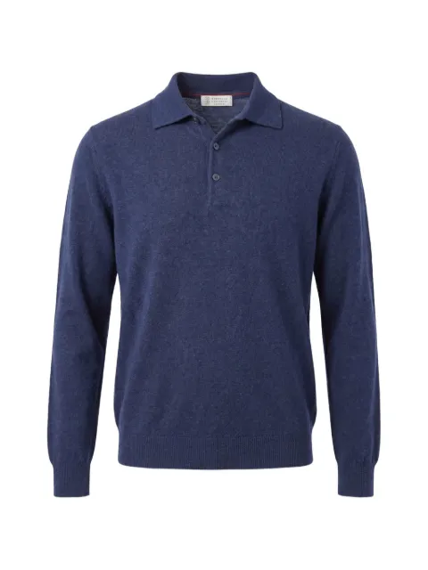Brunello Cucinelli long-sleeve cashmere polo-collar sweater