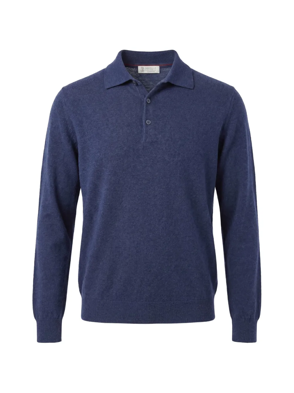 Brunello Cucinelli long-sleeve cashmere polo-collar sweater - Blue