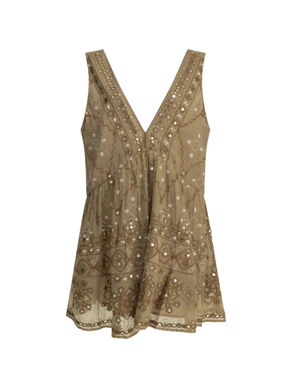 Juliet Dunn v-back mini dress - Marrone
