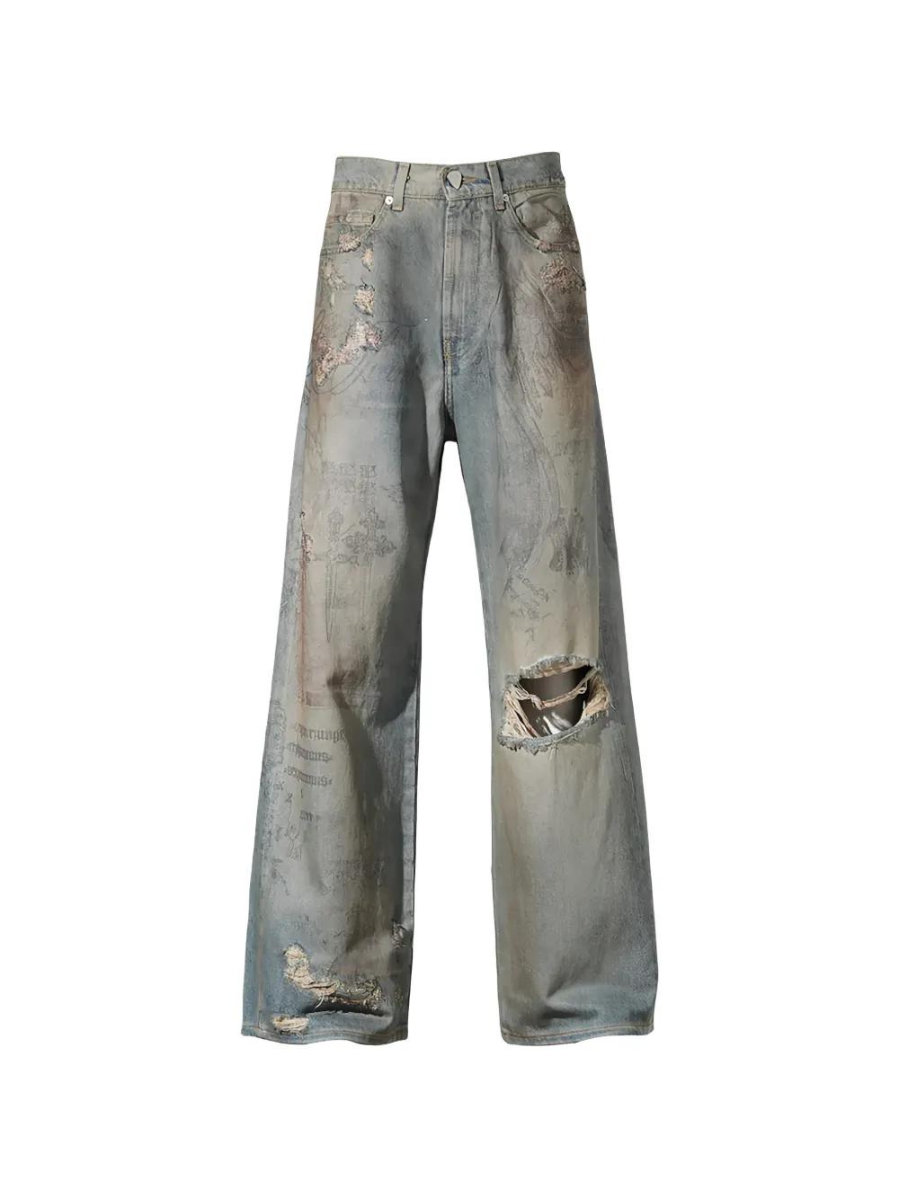 Sex&Jeans Tattoo distressed jeans - Blu
