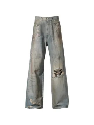 Sex&Jeans Tattoo ダメージ ジーンズ | ブルー | FARFETCH JP